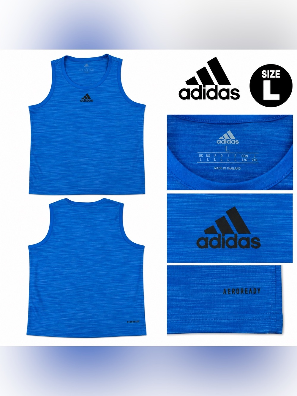 adidas Blue Boys' Performance Tank Top